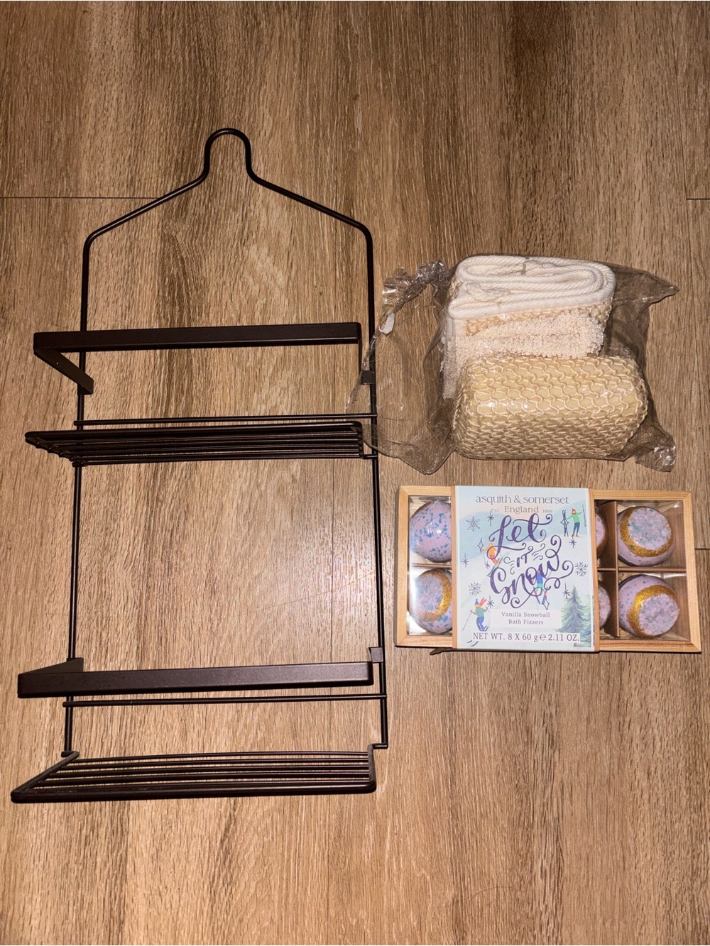 Bathroom Spa Bundle Shower Caddy Bath Fizzers Soap Loofah Gift Set b64